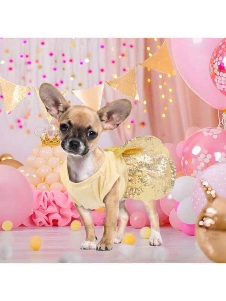 gold dog dress My Doll's Frock Golden Yellow Dog Dress