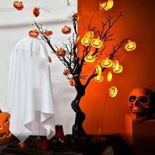 1 PIEZA Luz de cadena de 10/20 LED de una sola capa con forma de calabaza, luz de hadas con batería para crear una atmósfera espeluznante, adecuada para el hogar, dormitorio, interior y exterior, tienda, oficina, puerta, bar, club, decoración de fiesta de Halloween, decoración del hogar, decoración de fiesta, decoración de Halloween, decoración de habitación, decoración de jardín de Halloween como regalo