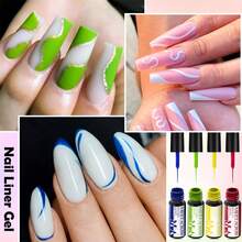 MEET ACROSS 12pcs Painting Liner Gel Nail Polish Set ,Paint Spider Liner Gel Polish Set, 5ml Summer Nails Gold Silver Pink Red Nails DIY Nail Painting Drawing Nail Design French Nails Manicure Kit For Home Salon Nail Supplies - Nhiều màu - Xem 9