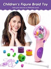 1pc Girls Hair Braiding Toy Set, Dress Up Supplies, DIY Hair Accessory Set,Head Ornament Toy,Princess Automatic Hair Braider Styling Tool, Hairdresser Role Play Toys, Braiding Toys, Girls Ideal Play House Hair Play Toys, Party Supplies, Party Favors, Halloween Christmas Birthday Gifts