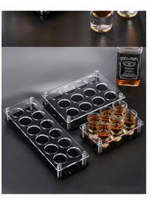 亚克力子弹杯架，酒吧/KTV啤酒杯架，酒杯/红酒杯架 - 透明+黑色底 - 查看 6