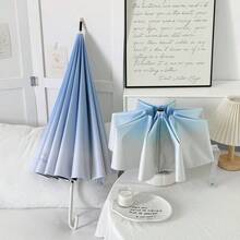 Outdoor Umbrellas - Manual tríptico de flores azules con vinilo negro. Diámetro 98 cm. - Ver 6