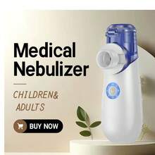 Portable Handheld Nebulizer, Mesh Nebulizer, Home & Medical Grade Nebulizer - Blue and White - View 2