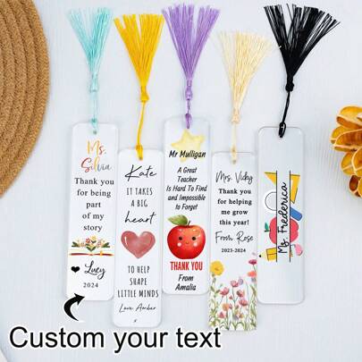Personalized Teacher Bookmark, Thank You Gift, Teacher Appreciation Gift, Acrylic Bookmark For Teacher, Back To School Gift, Book Lover Gift,Gift For Teacher,School Supplies.