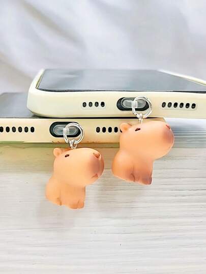 1pc Resin Cute Capybara Dust Plug, DIY Phone Decoration Charm