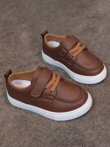 1 Pair Unisex Children Canvas Sneakers, Student Casual Shoes, Holiday Outdoor Sports Shoes, Non-Slip Wear-Resistant Running Shoes, PU Leather Comfortable Campus Shoes, Spring/Autumn