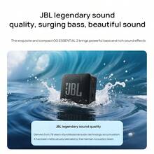 JBL GO ESSENTIAL 2 Limited Edition Waterproof And Dustproof Powerful Professional Bass Mini Palm-Sized Speaker With Big Power Outdoor Party Desktop Multi-Scene Multi-Mode Sound Effect Stylish Speaker Black - Black - View 3