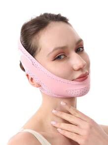 1pc Pink V-Face Shaping Mask, Lifting & Firming Chin, Breathable & Comfortable Double Lifting & Compression Face Mask