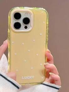 1 个波尔卡圆点绿色背景手机壳，适用于 16 Pro Max、苹果 15 新款 16 Pro 14 硅胶 13 超热 16 防摔保护套 15 Pro 女款防水防震防刮 - 黃色 - 查看 4