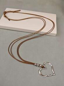 1 Stück lässige, vielseitige Halskette mit Herzanhänger aus Legierung für Damen