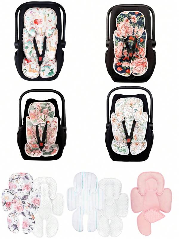 Réducteur de siège auto bébé, support de tête de siège auto bébé 2-en-1, convient aux nouveau-nés filles et garçons, support de cou bébé doux et sièges auto, poussettes, chaises berçantes (Dinosaure)