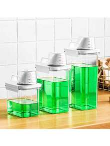 Laundry Detergent Dispenser,Refillable Detergent Bottle With Cap,Leakproof Empty Lotion Sub Bottles Supplementary Container Travel Liquid Bottle For Laundry Room. - Clear - View 1