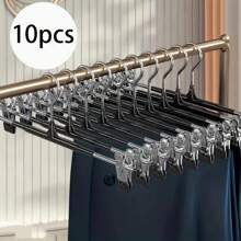 20/10/5 peças de prendedores de calças de aço inoxidável e 1 gancho para cabide de roupas, expansível, sem costura, fácil de usar, adequado para guarda-roupa e casa, ótimo para secar saias e roupas