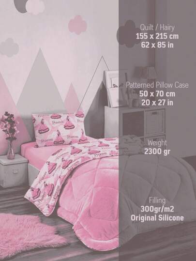 Made In Turkey – 4-Season Reversible Quilt Set – Single Size 155x215 Cm – Lightweight Cotton & Warm Welsoft Fabric – Includes Decorative Pillowcase