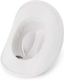 Classic Western Felt Cowboy Hat With Wide Brim For Outdoor Use - 1 Pc Style 2: White - View 7