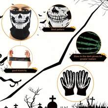 成人死神服装套装 - 包括长袍、恐怖镰刀、令人毛骨悚然的面罩和幽灵手套 - 吸血鬼主题涤纶角色扮演服装，带有精细的万圣节造型设计，让您脊背发凉 - 彩色 - 查看 9