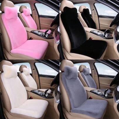 1pc Universal Car Seat Cushion, Plush Car Seat Pad, Comfortable Warm Backrest, Warm Car Seat Cover Pad, Suitable For All Seasons
