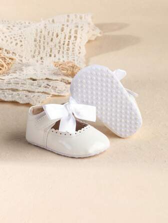 Infant Infant Girls' Shiny PU Leather Bowknot Princess Shoes, 3-12 Months