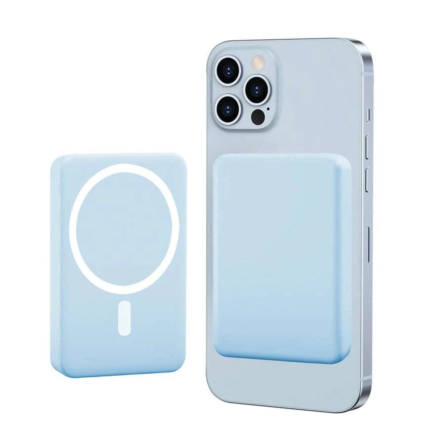 LUCKYDUO 磁性无线移动电源，5000mAh 超薄无线电池组，带 USB C PD 20W 超快速充电磁性便携式充电器，适用于 I-Phone16/16pro Max15/14/13/12 系列，适合夏季假期户外旅行/露营和免提应急备用移动电源，适合送给家人、朋友、生日 Nan 的礼物 - 藍色 - 查看 1