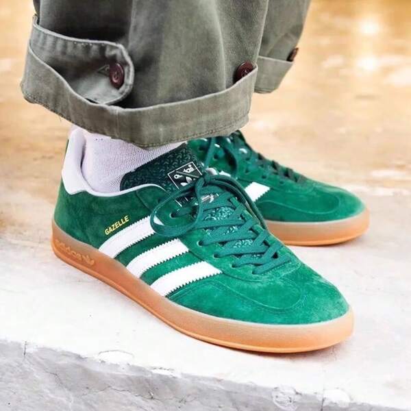 Adidas Originals Adidas Adidas Clover Men's Shoes Women's Shoes GAZELLE INDOOR Low-Top Sports Casual Shoes Fashion Shoes German Training Shoes T-Toe Shoes IG1596