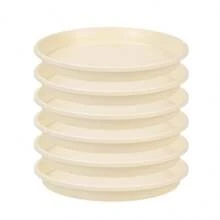 6 Stücke 4/6/8/10 Zoll Pflanzen Untertasse (Beige) - Kunststoff Blumentopf Tabletts für Innen und Außen, ideal für Pflanzen, Garten & Heimdekoration