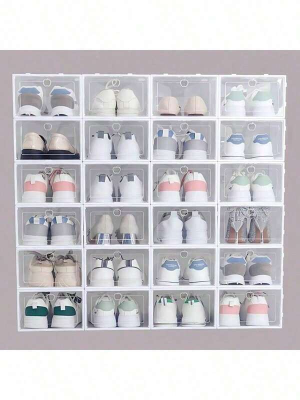 Thick Shoe Box, Foldable Shoe Storage Box, Drawer-Style Transparent Shoe Cabinet, Plastic Shoe Rack, Space-Saving Organizer, Multi-Layer Shoe Storage