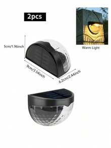 1/2/4/8 件装太阳能围栏灯、甲板灯、太阳能壁灯、太阳能壁挂式户外围栏灯、白色 LED 灯，适用于花园、家居、庭院、院子、车库、露营、万圣节、圣诞节派对装饰照明 - 彩色 - 查看 16