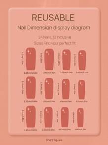 48 piezas Conjunto de uñas postizas Flash Diamond francesas cuadradas 2 en 1 para manos y pies, uñas postizas modernas y dulces para mujeres y niñas para usar uñas falsas uña falsa uña acrílica
