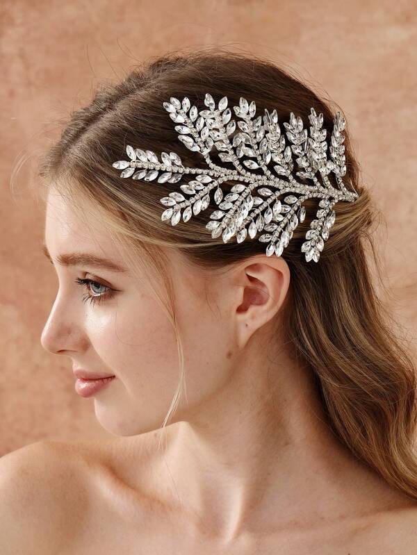 1 pieza Accesorio para el cabello de boda para novias, diadema de novia con cristales, accesorio de cabello nupcial hecho a mano