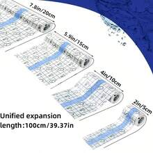 3 rollos de vendaje adhesivo transparente y elástico, vendaje impermeable, vendaje para tatuajes, película transparente redonda, vendajes adhesivos transparentes para ducharse y tatuajes - Blanco - Ver 8