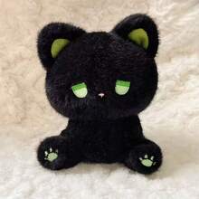 1pc 2025 New Cute Heterochromia Cat Plush Doll, High-Quality Soft Doll, Cartoon Sitting Pose Stuffed Animal, Emo Heterochromia Cat Doll, Gift For Friends, Holiday/Birthday/Perfect Gift - Multicolor - View 8