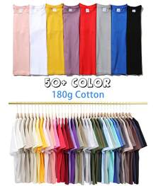 5-Pack Unisex Cotton T-Shirts - Classic Solid Color Crew Neck Tee - Casual Sports Pullover, All-Season Loose Fit, Regular Length Short Sleeve - multicolour 4 - 查看 2