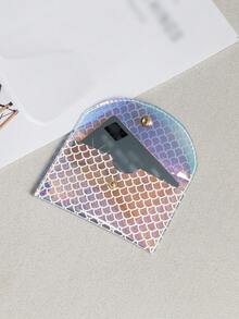 透明彩色全息星星PVC彩虹色五角星可变可爱零钱包女士钱包迷你钱包钱包卡包