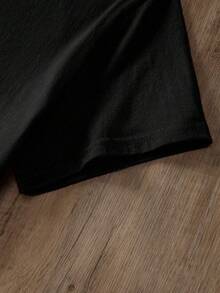 Camiseta de manga corta de cuello redondo con estampado de corazón, de uso casual para verano y ropa de Año Nuevo, blusas gráficas para mujeres - Negro - Ver 4