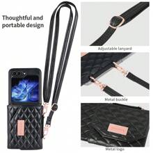 VIETAO Bolso con ranura para tarjetas y bandolera, compatible con Samsung Galaxy Flip 3 4 5 6, funda de teléfono con cordón y cartera