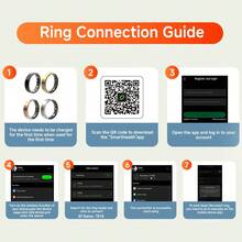 SIMSONLAB IP68级防水智能戒指，极简设计，运动模式，计步器，玫瑰金，手机控制，男女通用，礼品，窄带 - 黑色 - 查看 9