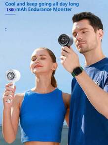 [100 Speed Handheld Fan] USB Rechargeable Mini Desktop Cooler - 2-In-1 Portable Fan Suitable For Dorm/Office/Travel, Featuring Vortex Blade Technology And Adjustable Cooling Modes, Ultra Lightweight Personal Air Flow. 1800mAh