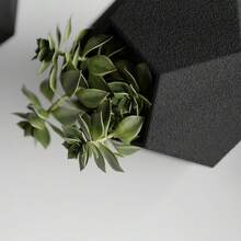 ORIZZONTE Geometric Succulent Plant Pot Set – 3 Piece Modern Faceted Design Pots For Cactus And Succulents, Indoor Decoration For Home Or Office, Selectable Colors, – 100% Made In Italy, Shipping From Italy - Black - View 6