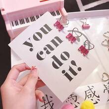 10 个粉色心形回形针，用于整理纸张、笔记、照片和文件 - 办公室、家庭、学校和工艺用品，用于学校用品，返校