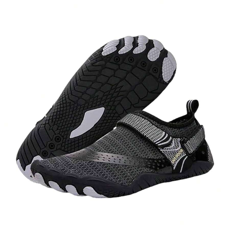 Zapatos para agua NIÑOS con hebilla ajustable cómodos y ligeros antideslizantes, para caminar por ríos, ideal para playa, natación, surf, buceo, apto para vacaciones de verano, camping y fiestas. Transpirables, Secado Rápido y Actividades Al Aire Libre - Negro - Ver 1