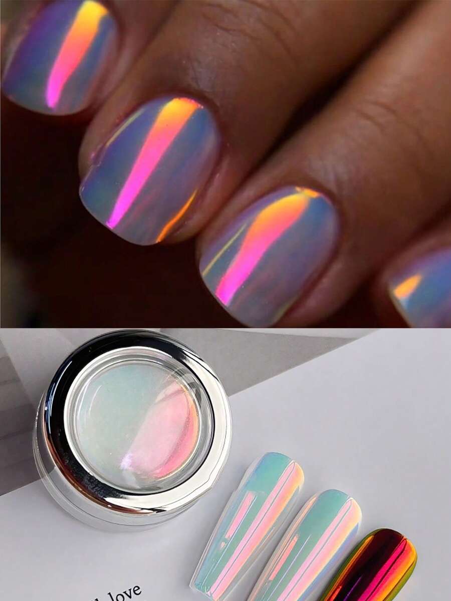 0.3g/Pc Red Aurora Chameleon Nail Powder, Neon Powder For DIY Nail Art Decoration, Color Changing Optical Nail Powder - Nhiều màu - Xem 1