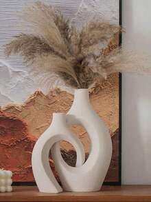 Modern Scandinavian Style White Vase With Intricate Swirl Design, Suitable For Home, Office Or Entryway Decor, Great For Dried Flowers And Greenery. Ideal Valentine's Day Gift - Multi-color Snuggle - View 3