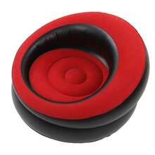 78 X 75cm InflatableSimple Sofa Flocking Couch With a fast valve, Inflatable Chair Ergonomic Design Air Chaise Lounge Portable Blow Up Sofa, Inflatable Couch for Living Room Bedroom Reading Room Office Balcony Travel Futon Sets - Rojo - Ver 8