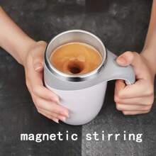 RAF Tasse à remuer entièrement automatique, tasse à café électrique multifonctionnelle, tasse rotative magnétique en acier inoxydable pour les personnes paresseuses, tasse à lait, mug