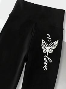 Pantalones de niña de 3 a 10 años, pantalones negros versátiles, pantalones acampanados, pantalones de yoga, de alta elasticidad y elegantes