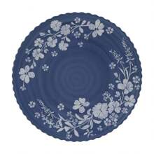 12-Piece Blue Daisy Bamboo Melamine Dinnerware Set - 藍色 - 查看 9