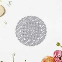 Round Coaster Stylish Nordic Style Solid Hollow Out Insulated Cup Holder For Decor  Present - Silver - View 3