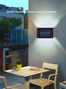 太阳能户外庭院灯、家用壁灯、墙壁装饰、上照灯和下照灯氛围壁灯、4/6/8/10/12/16 LED 凸壁灯，内置电池