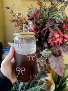 500ml 蝴蝶装饰杯、咖啡玻璃吸管杯、奶茶杯、抹茶杯——送给朋友的最佳礼物选择！ - 彩色 - 查看 11