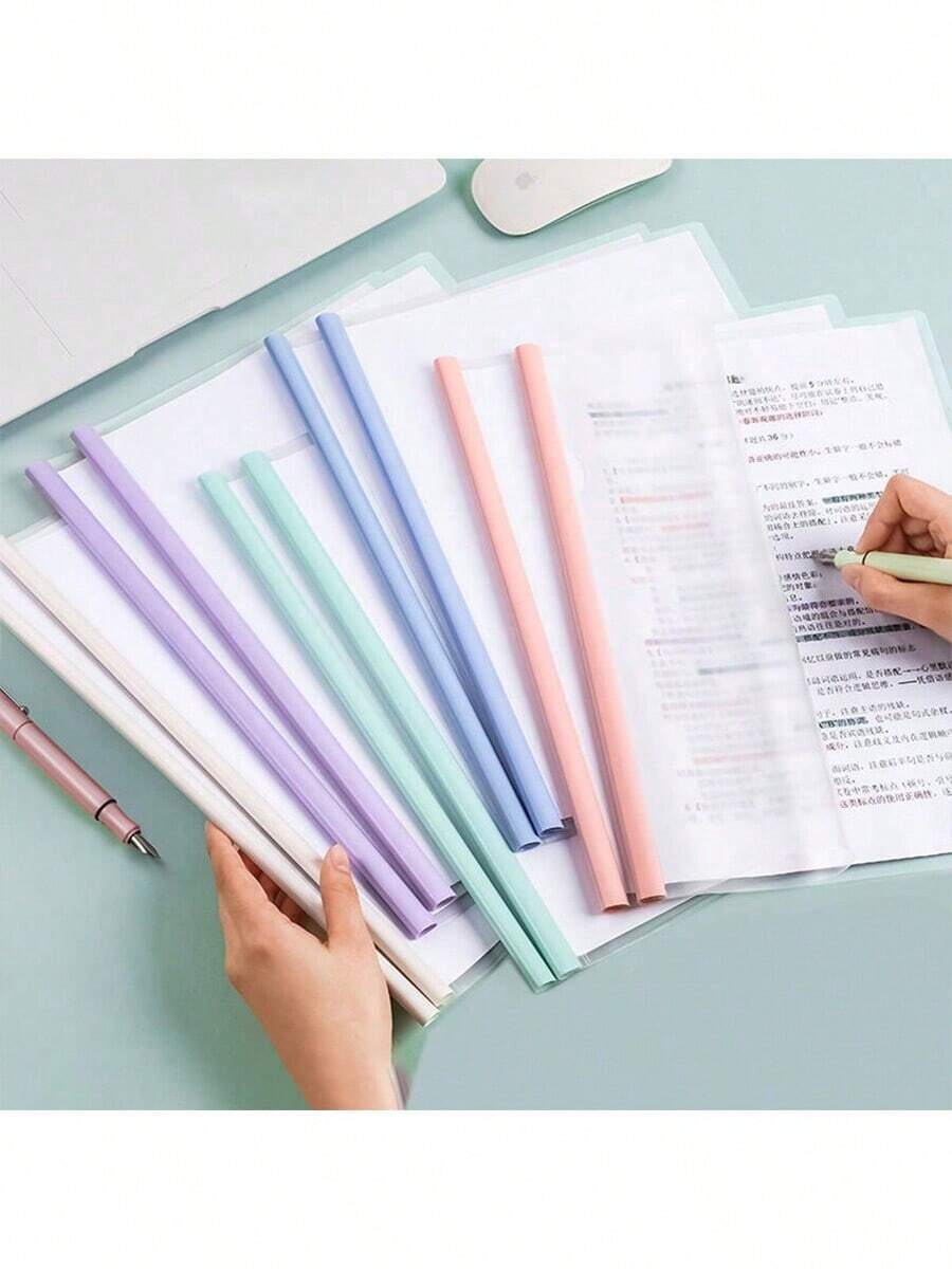 5/10/20pcs Retractable Clips, A4 Clear File Folders, Pull Rod Clips, Muted Color Water Drop Clips, Minimalist Document Folders, Resume Binders, High Capacity, Student Test Paper Clips, Retractable Document Organizers, Pastel Transparent Loose Leaf Binders, Mixed Colors, Music Score Clips, School Certificate Holders, Open-Top Document Bags, Back To School Gifts, Graduation Gifts